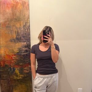 Splendid Charcoal Short Sleeve Tee